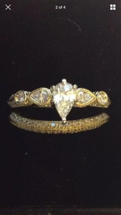 Simon G. wedding set, size 9 bridal and engagement rings.