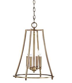 4 Light Aged Brass Chandelier 