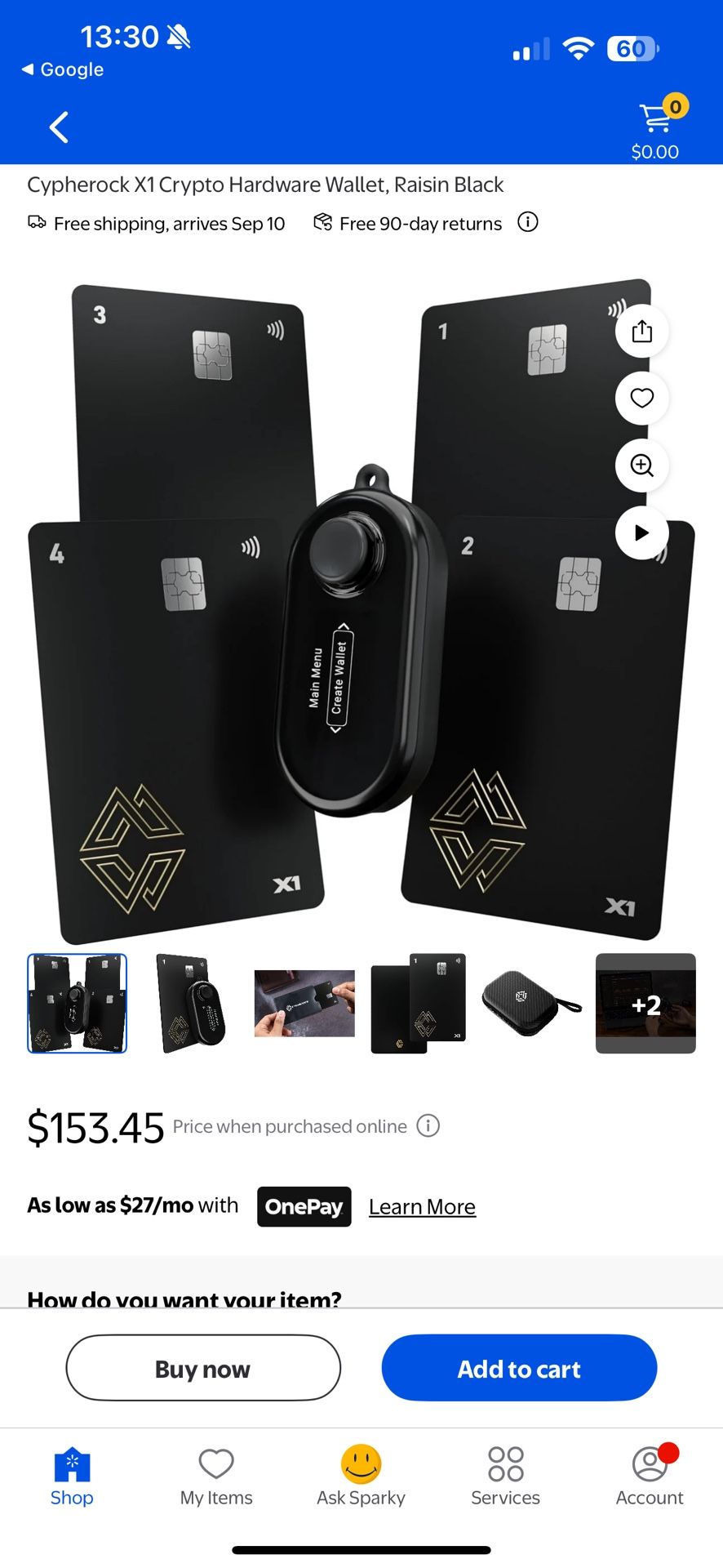 Cypherock X1 Crypto Hardware Wallet, Raisin Black