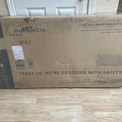 Brand New Delta Children Gray Convertible Crib Taylor 4-in-1 Toddler Full Size Bed