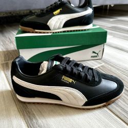 Women's Puma Arizona Retro Casual Shoes - Black White Gum - Size 5.5, 6.5, 7.5