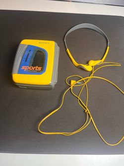Sony Sports Walkman WM-FS191 FM/AM Radio Cassette Player Yellow Tested Works