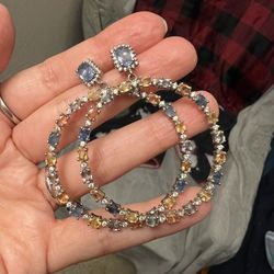 Hoop Earrings Sapphire