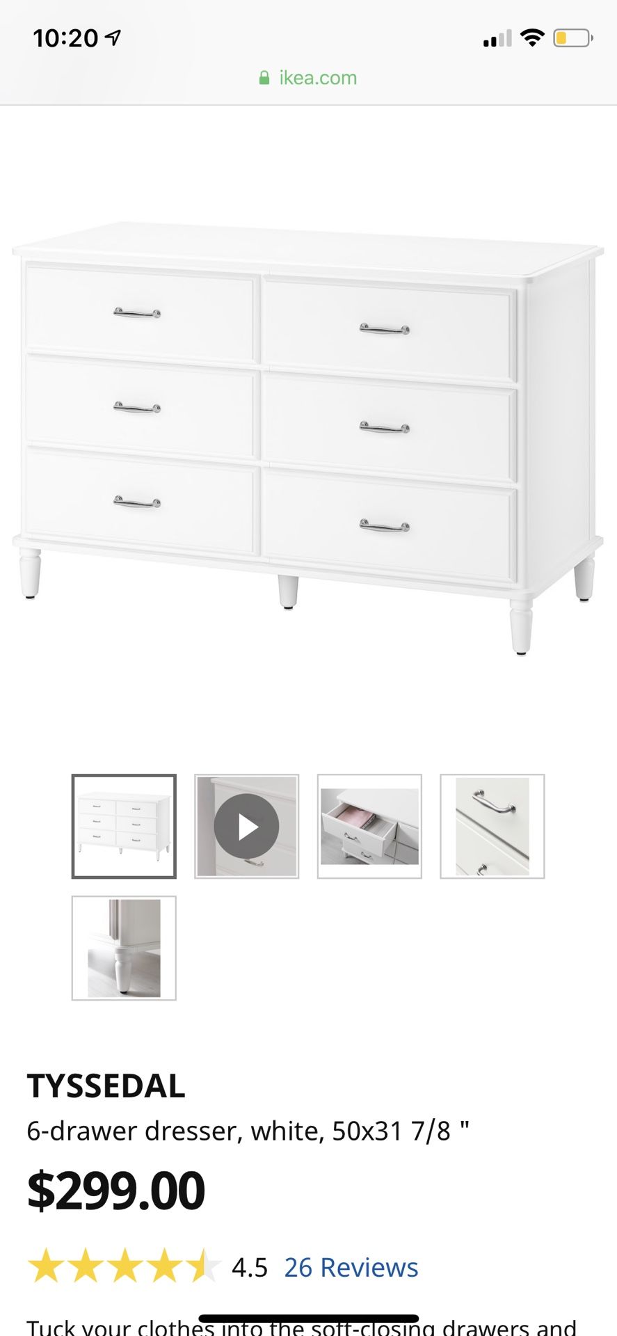 IKEA “TYDESSAL” Dresser- save $$ and assembly time