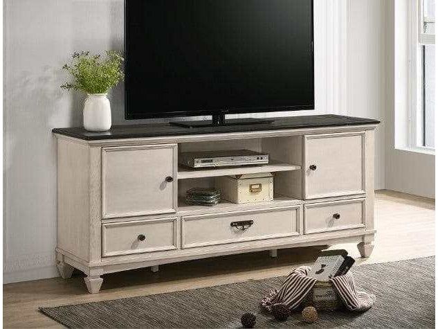 Saywer Antique White/Brown 68" TV Stand