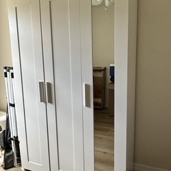 BRIMNES Wardrobe IKEA  with 3 doors, white, 46x19 3/4x74 3/4"