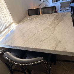 8 person marble table set