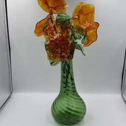 Mid Century Modern Japanese Glass Flower Sculpture