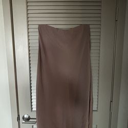 Faux Silk Column Maxi Skirt