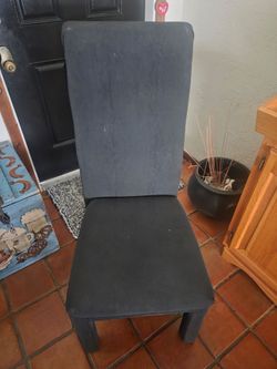Set of 2 Black Suede Dining Room Chairs $15 each