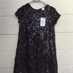 New Zara- Girls Black Sequins Dress Size 11/12 