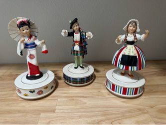 Vintage Schmid Bros Porcelain Music Box Dolls (Japan) - $15 each or $35 for all Three