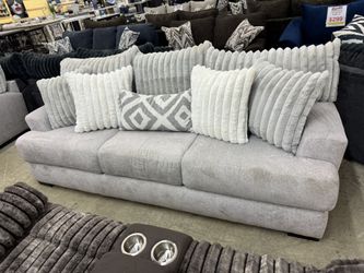 Mondo Silver 3 Pc Sofa, Chair and oversized square cocktail ottoman all 3 pieces while they last!!