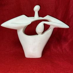 Vintage 6.75 Inch Alabaster Greek Modern Design Imported From Greece