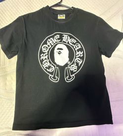 Black bape X chrome hearts collab t-shirt