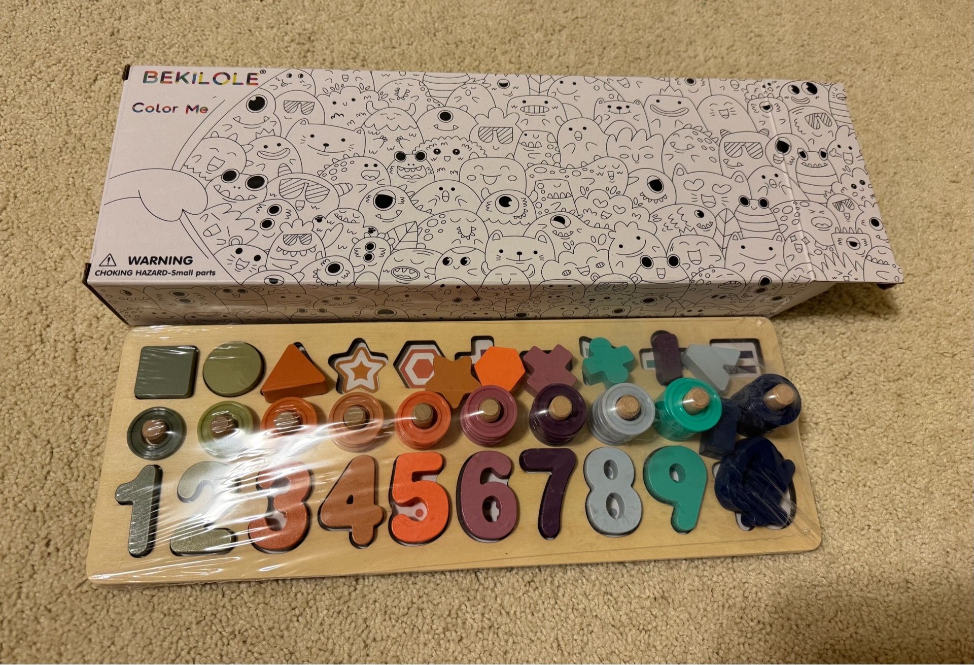 BRAND NEW Wooden Montessori Number and Letter Puzzle