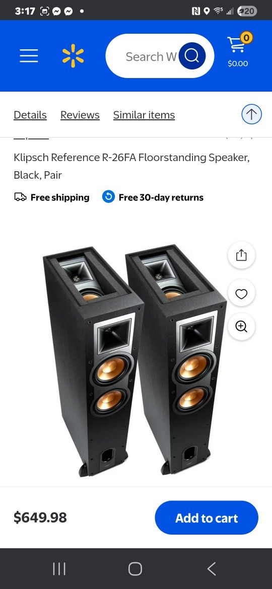 Klipsch R26FA Tower Speakers