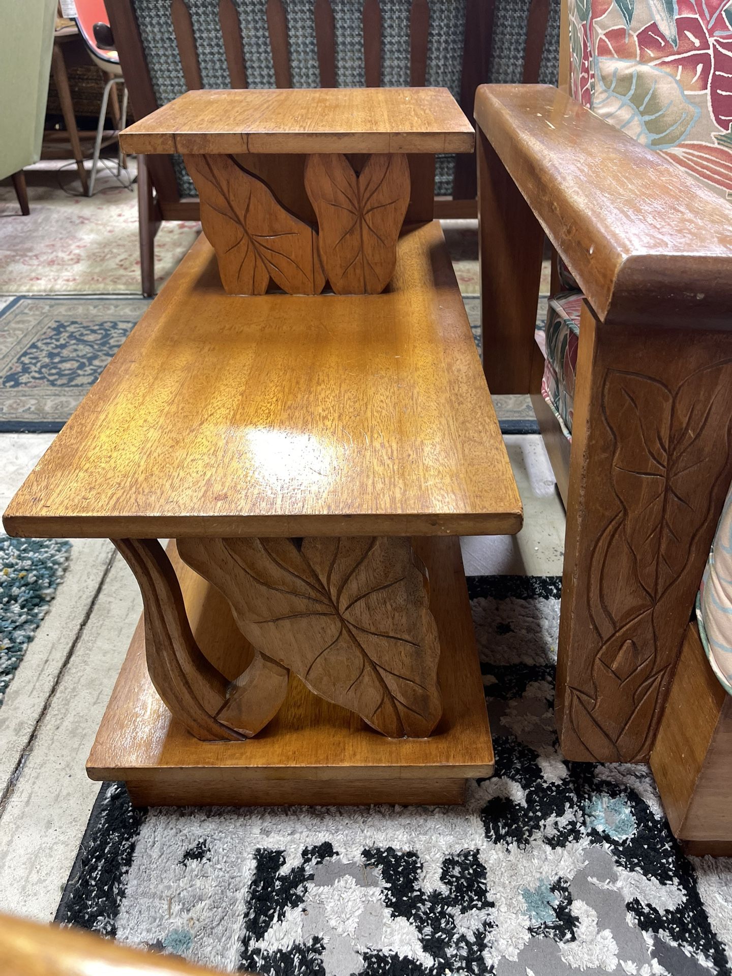 Vintage Hawaiin Koa Wood 3 Tier Endtable(s)