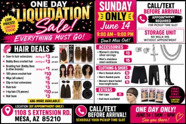 Hair store liquidation $1