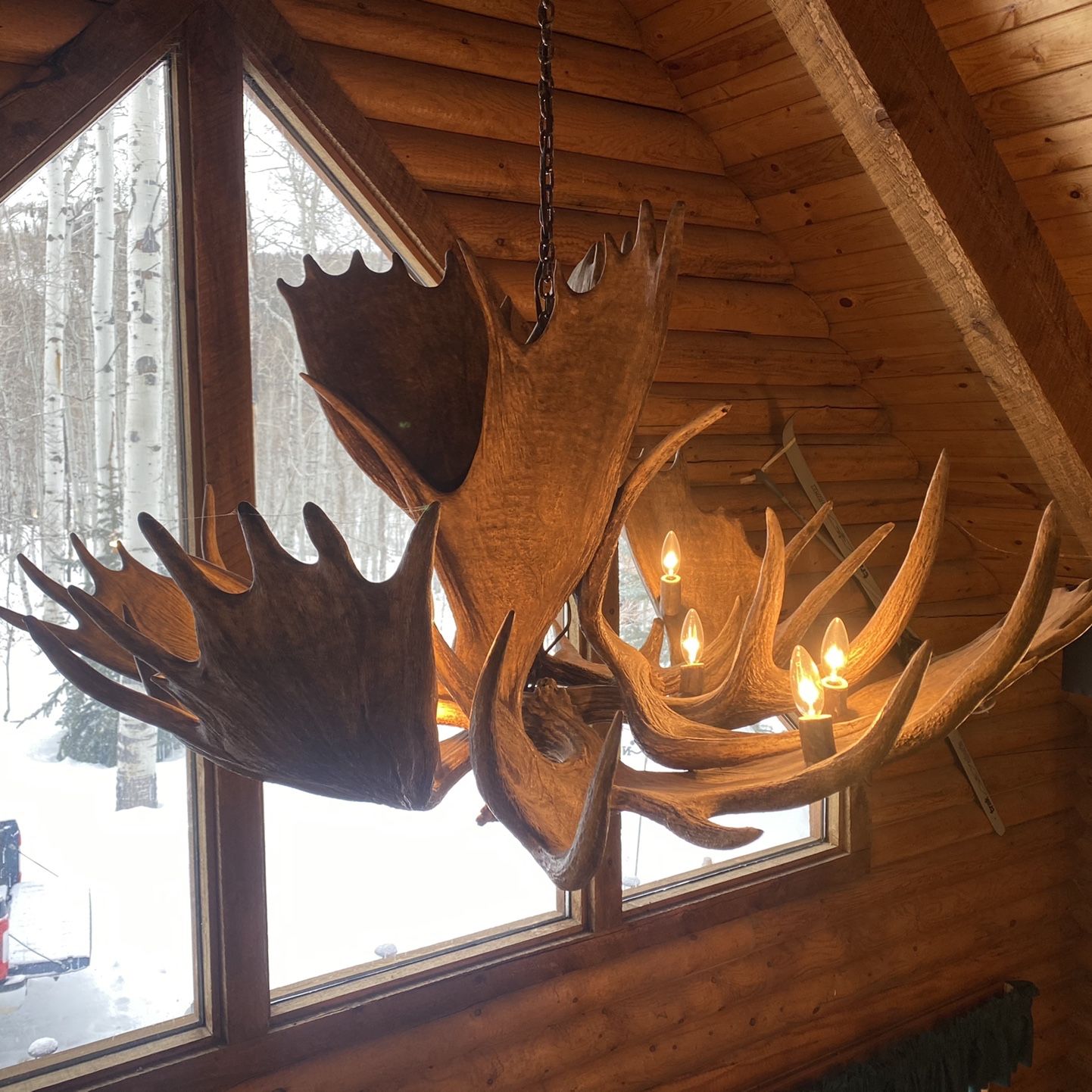 Moose Shed Antler Chandelier, Cabin Furniture