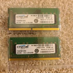 Crucial 8GB (2x4GB) DDR Laptop Memory