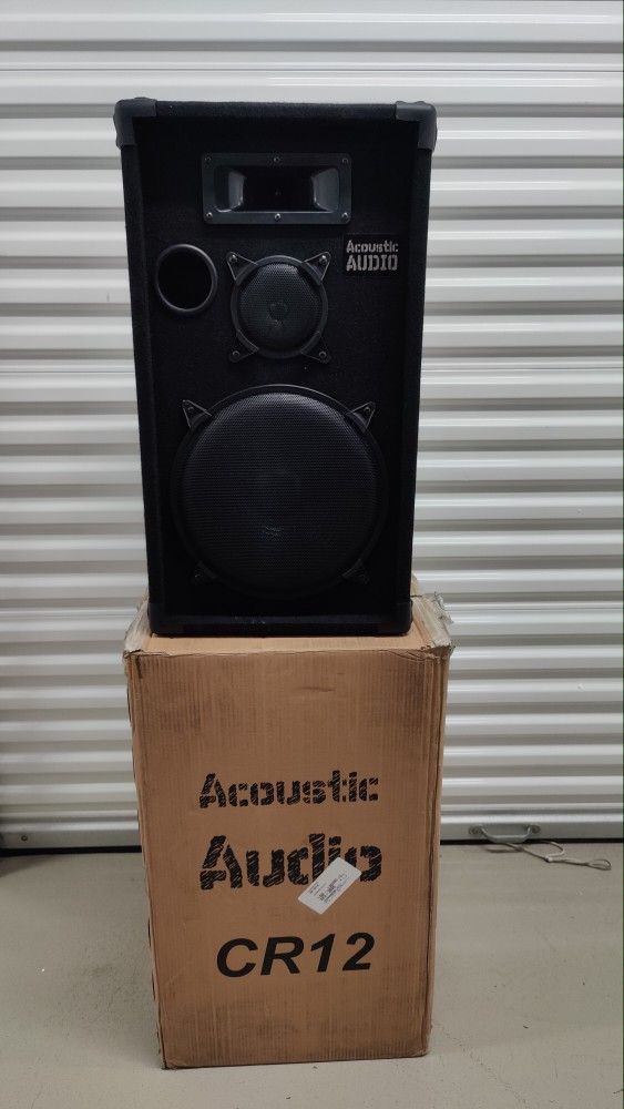 REDUCED! New Acoustic Audio CR12 PASSIVE 12" DJ SPEAKER PAIR 3 WAY PA KARAOKE BAND SPEAKERS