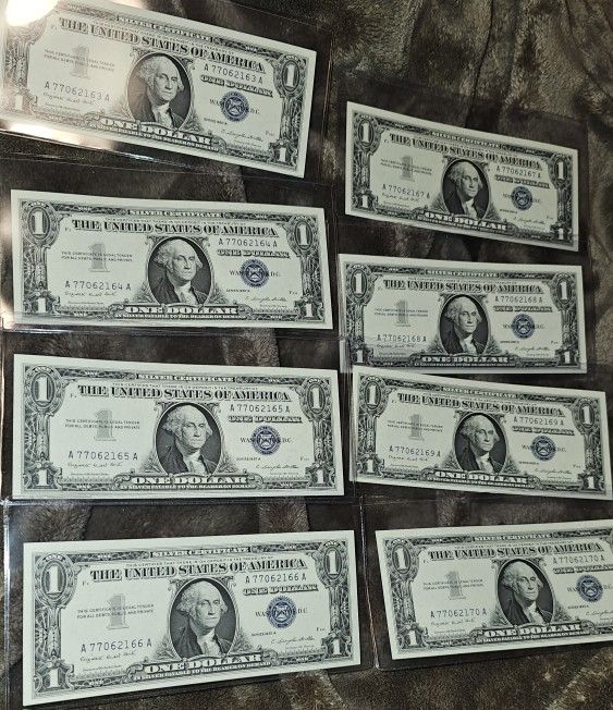 Silver Certificates 1(contact info removed) * Star Notes Consecutives Uncirculated Most In Mint Condition
