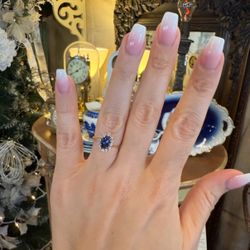 14K Gold With Star Sapphire And Natural Diamonds Ring