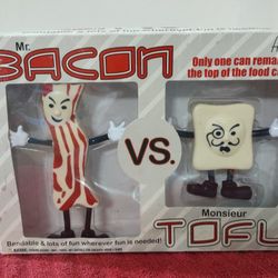 Accoutrements Mr. Bacon Vs. Monsieur Tofu Bendable Action Figure Set New in Box