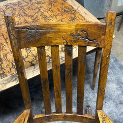 FRACTAL BURNT SOLID OAK ROCKING CHAIR