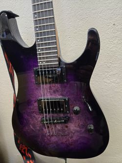 ESP Electric Guitar Purple Burst Burl Top