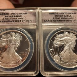 ☆2015-W. ANACS -PR70.  DCAM  SILVER  EAGLE☆