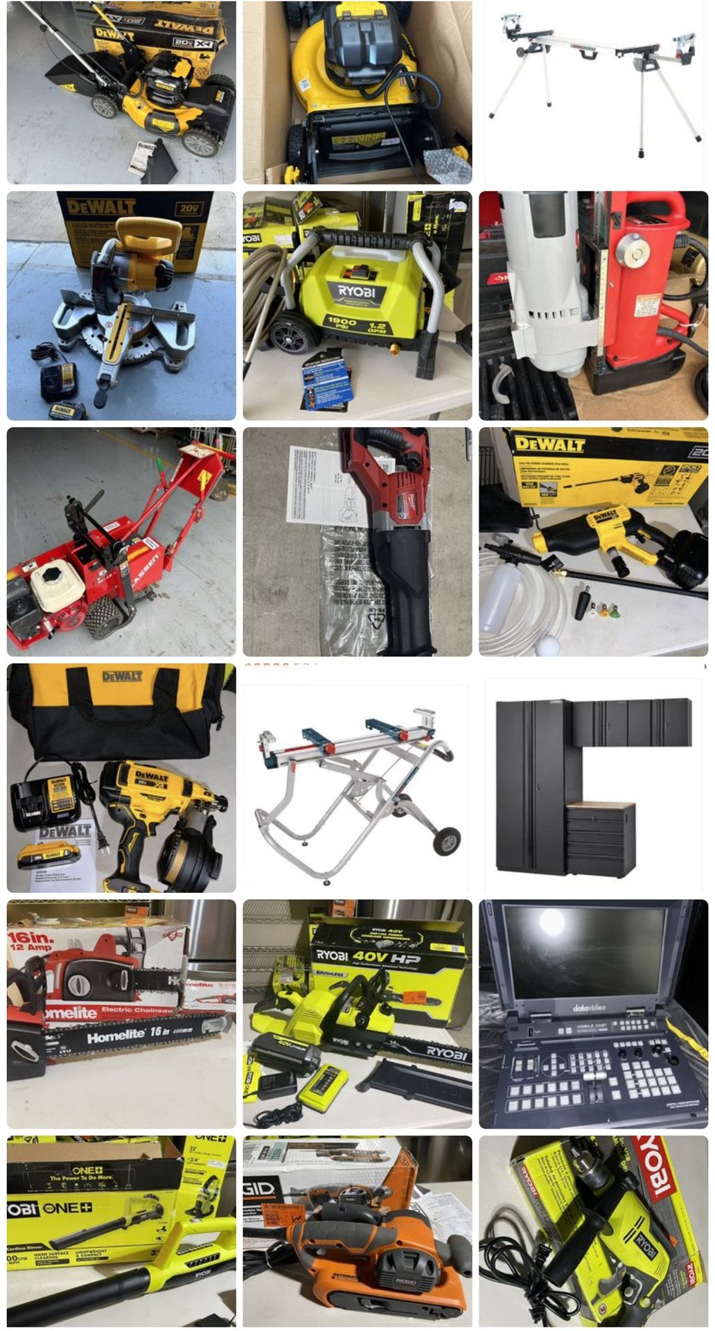 Dewalt - Milwaukee - Ryobi - Ridgid - Husky - Power Tools - Garden - Home