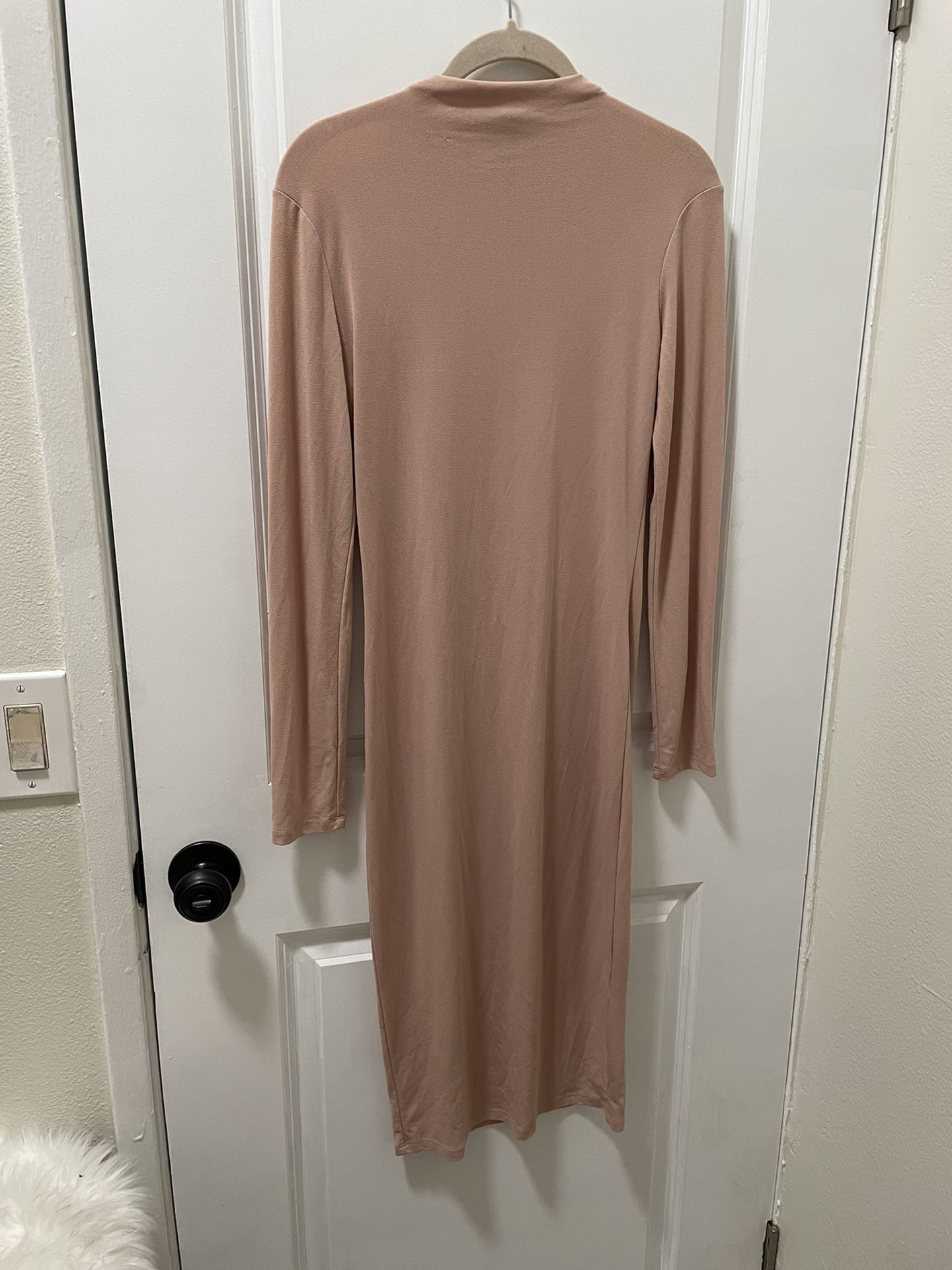 Body Con Blush Long Sleeve Dress