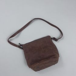 Boho Brown Suede Leather Women’s Shoulder Bag Made In Mexico
