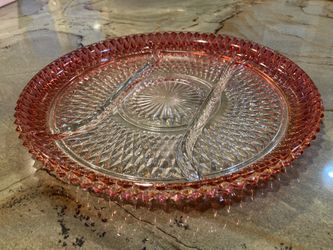Pink Depression Glass Serving Plate