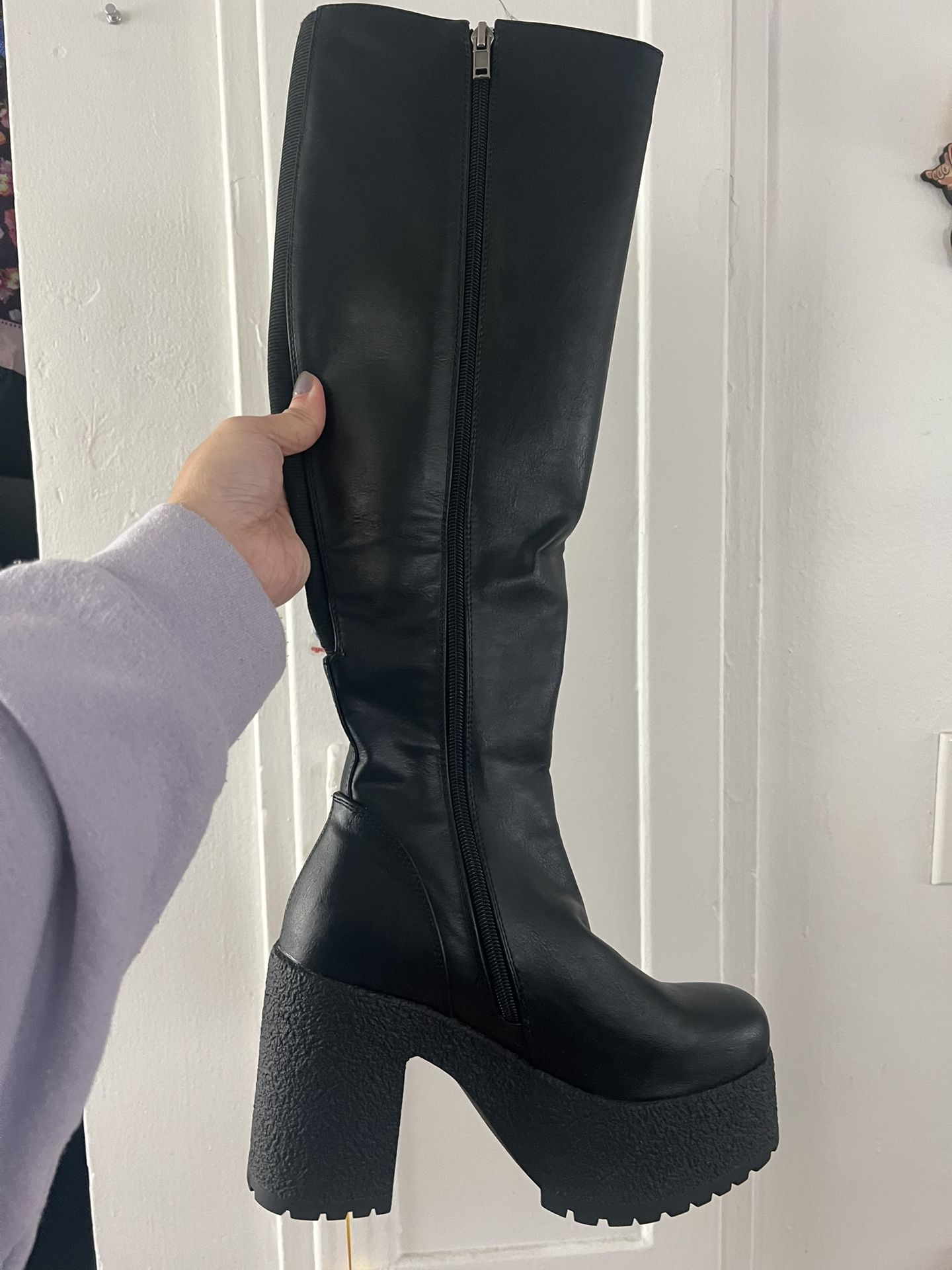 Dolls kill platform knee high boots size 7