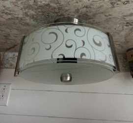 Ceiling Light, 13” Round, 11” Tall. Like New 