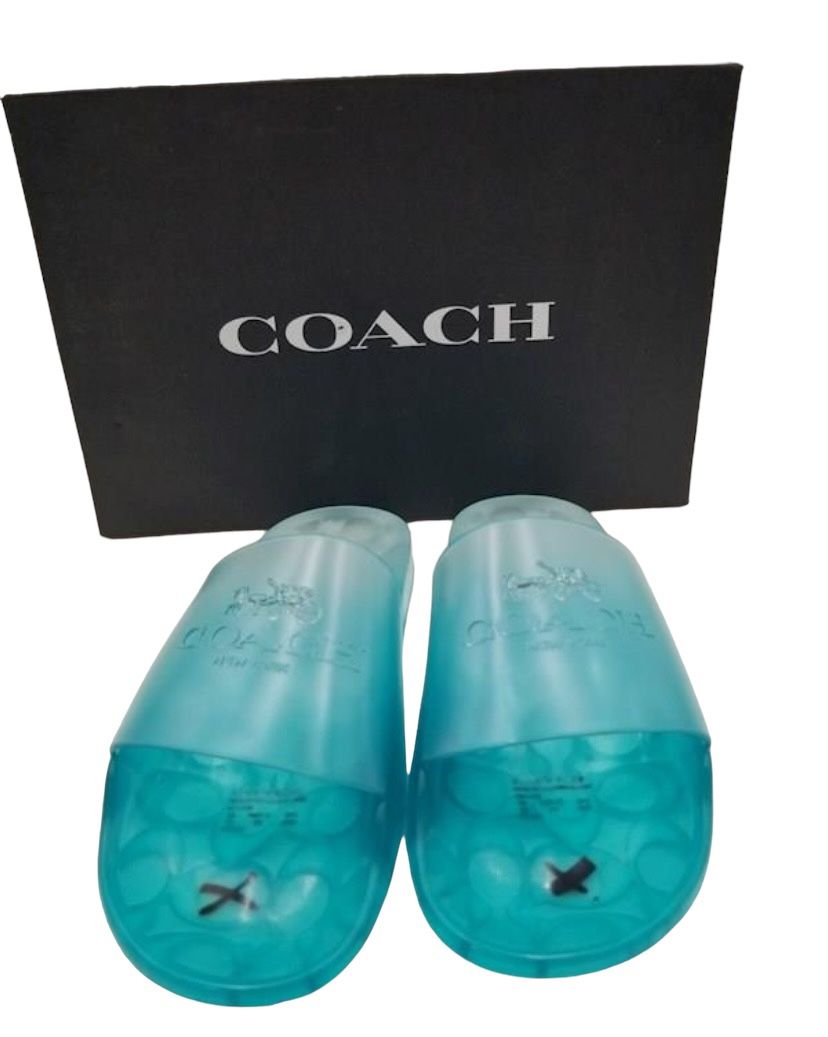 Coach Women's C3068 Ulyssa Sea Mist Rubber Slide, Size 8B NIB