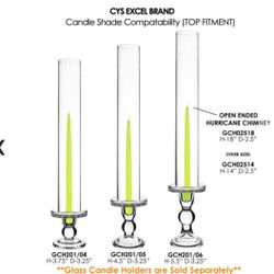 Open End Hurricane Candle Shades (48 Total) 