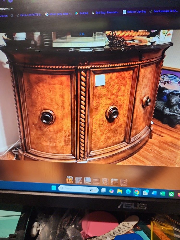 Marble Top Buffet Sideboard