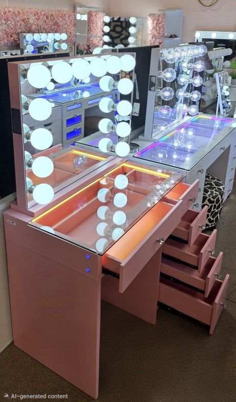 New Modern Quality Vanity Set With Bluetooth Speakers!