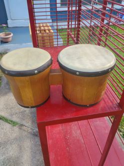 Wooden bongo drums
