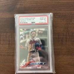 Ronald Acuna Jr. 2018 Topps Chrome Update #HMT25 PSA 10 Gem MT Rookie RC Braves