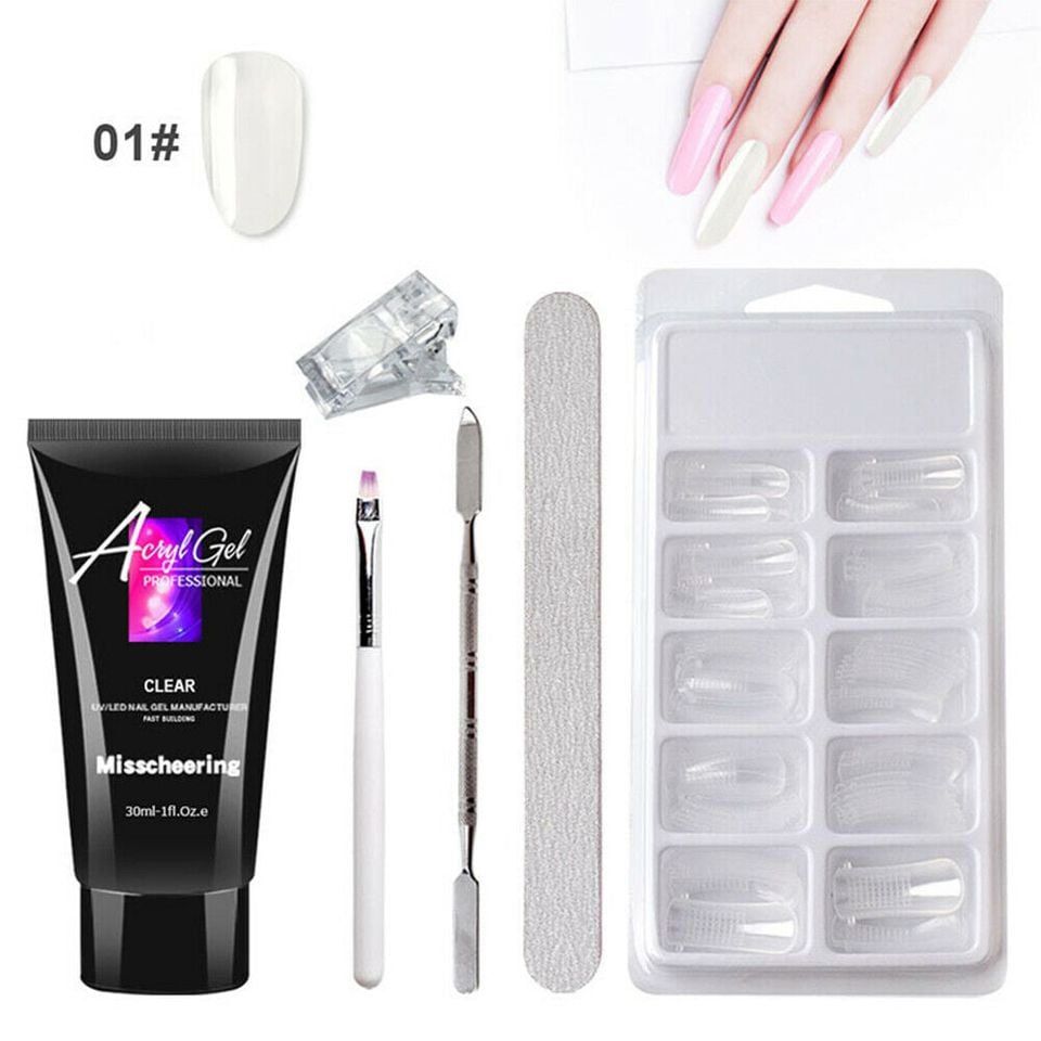 Poly Gel Nail Kit 4 Colors Starter-Poly Extension Nail Gel Set All-in-one