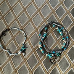 2 Beach Ankle Bracelets 