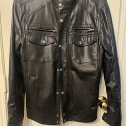 men's  faux leather jacket 