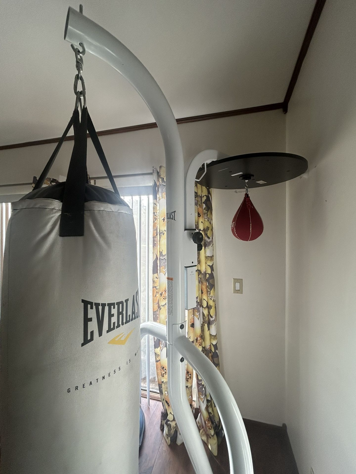 EVERLAST Boxing 70lbs Heavy Bag & Speed Bag with Stand (White Platinum)