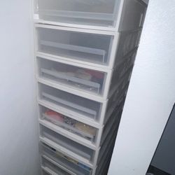 Stackable, White Storage Drawers