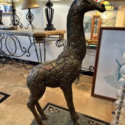 Heavy Composite Giraffe Statue (50” Tall)